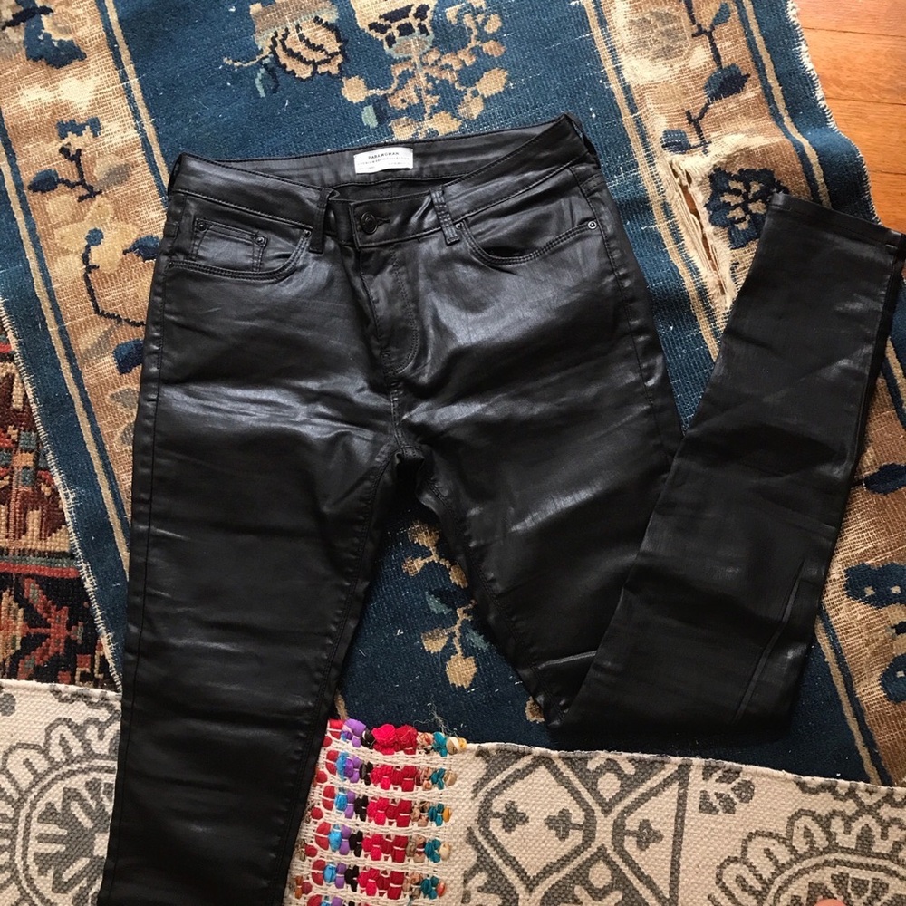 Black Faux Leather Pants